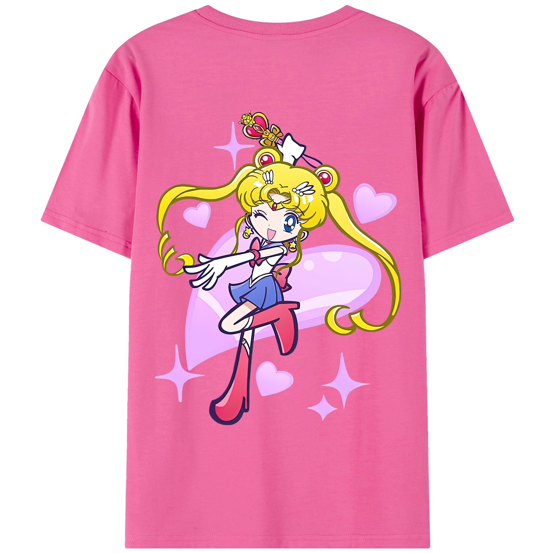 （画像用） 美少女戦士セーラームーン 月野 うさぎ つきの うさぎ Sailor Moon Tsukino Usagi レディース半袖Tシャツ(バックプリント)